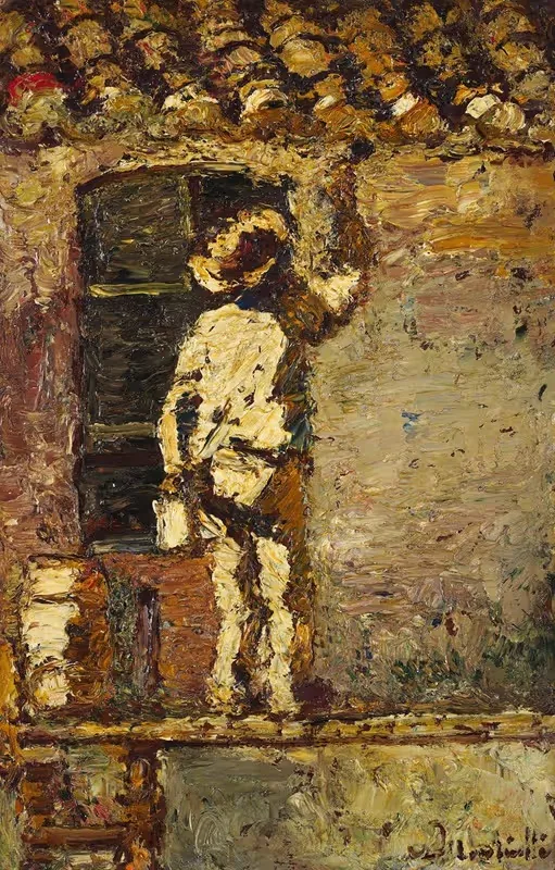 Художник за работой на стене дома by Адольф Монтичелли, 1875 — digital art print download