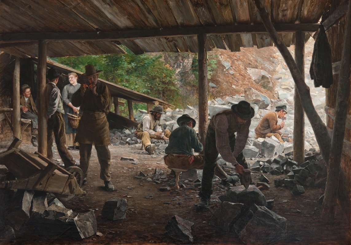 Stone Workers by Axel Jungstedt, 1888 — digital art print download