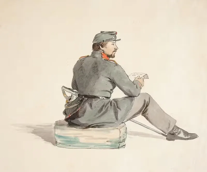 Читающий солдат by Карло Далгас, 1848 – 1850 — digital art print download