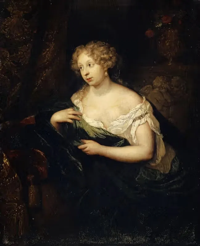 Lady in front of a Mirror — Caspar Netscher