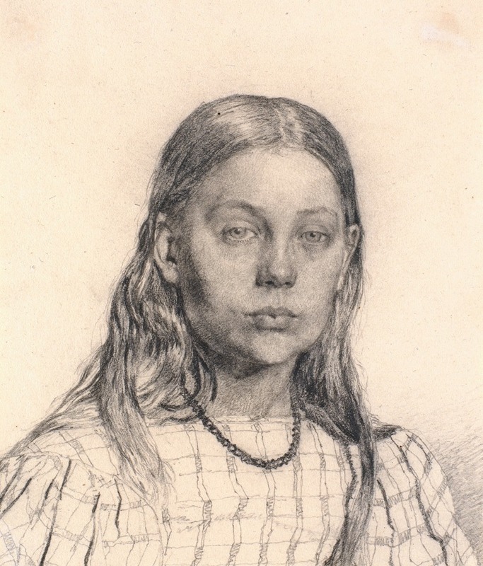 Ung pige. Brystbillede by Кристен Кёбке, 1810 – 1848 — digital art print download