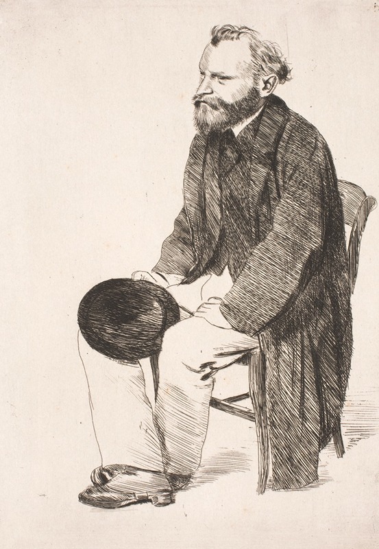 Manet seated. Turned to the left by Эдгар Дега, 1864 — digital art print download