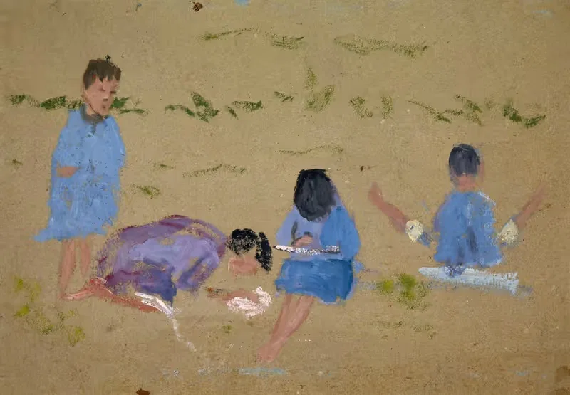 Children Barefoot in the Green — Ernst Schiess