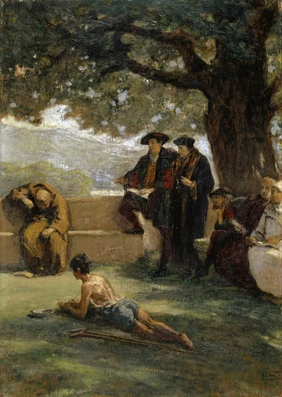 Старая школа и новая жизнь by Эрнст Штюкельберг, 1900 — digital art print download