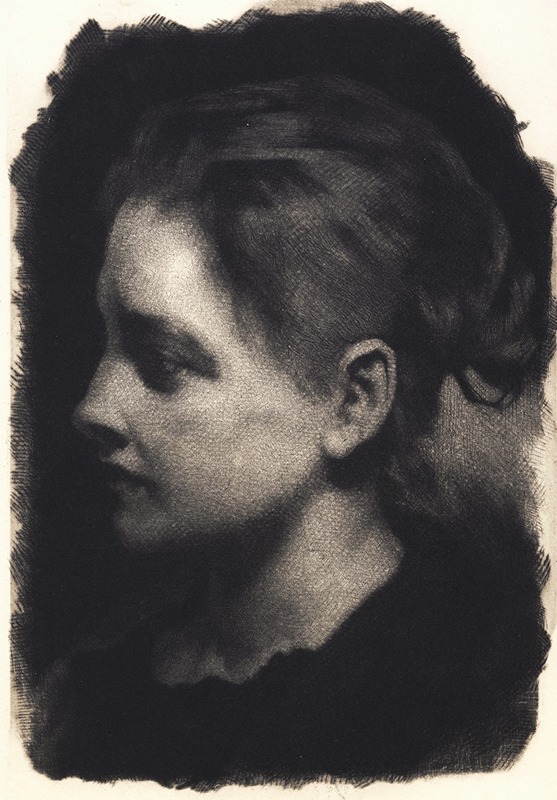 Ung pige i profil med opstrøget hår by Франс Шварц, 1898 - 1899 — digital art print download