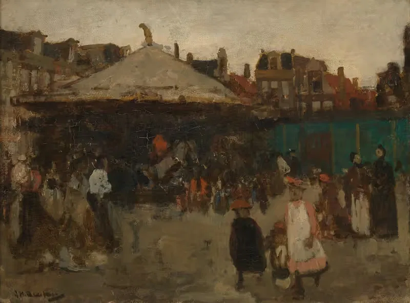 Ярмарка на площади Харлеммерплейн by Джордж Хендрик Бреййтнер, 1893-1913 — digital art print download