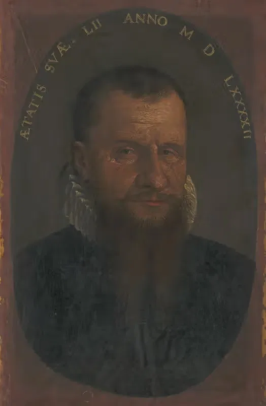 Бюст портрета бородатого мужчины в овале by Ганс Бок старший, 1592 — digital art print download