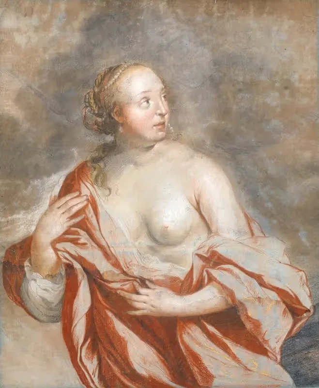 Лежащая женщина, ½ фигуры by Генрих Диттмерс, 1666 — digital art print download