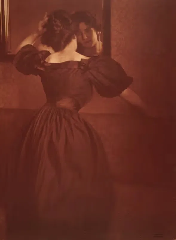 Женщина перед зеркалом by Генрих Кюн, 1906 — digital art print download
