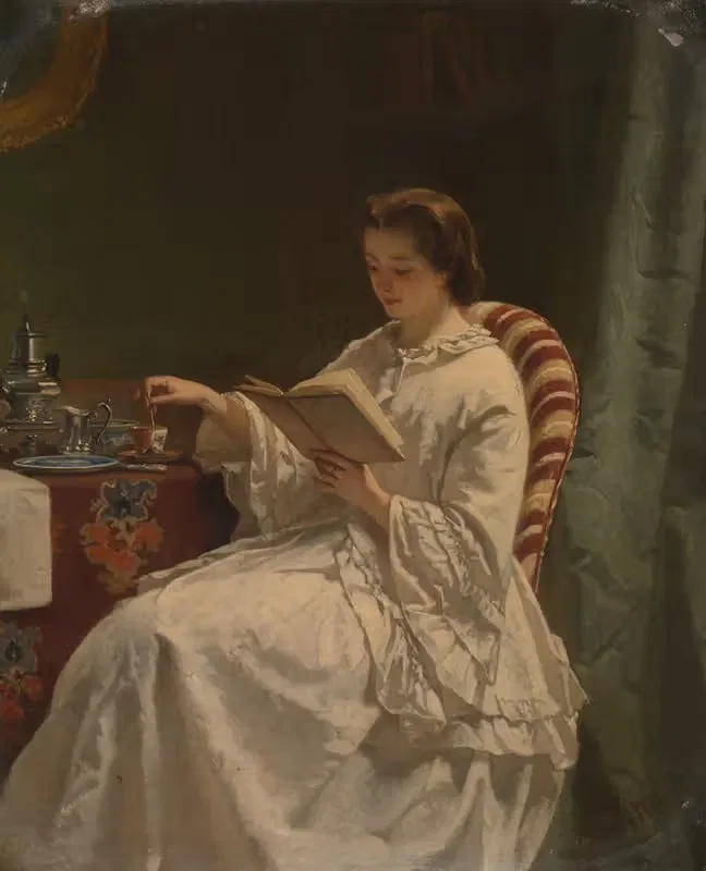 Morning reading by Hendrik Jacobus Scholten, 1844-1889 — digital art print download
