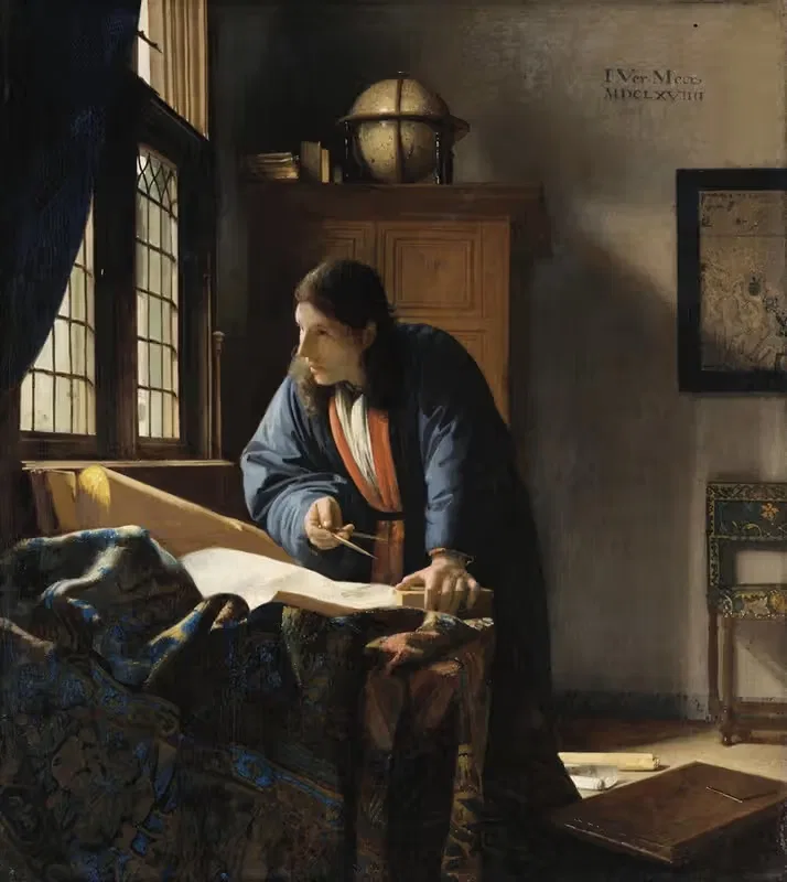 The Geographer by Johannes Vermeer, 1669 — digital art print download