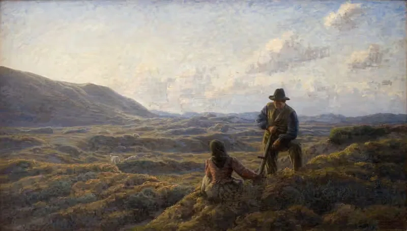 Идиллия на вересковом поле by Иоганнес Вильхельм, 1907 - 1908 — digital art print download