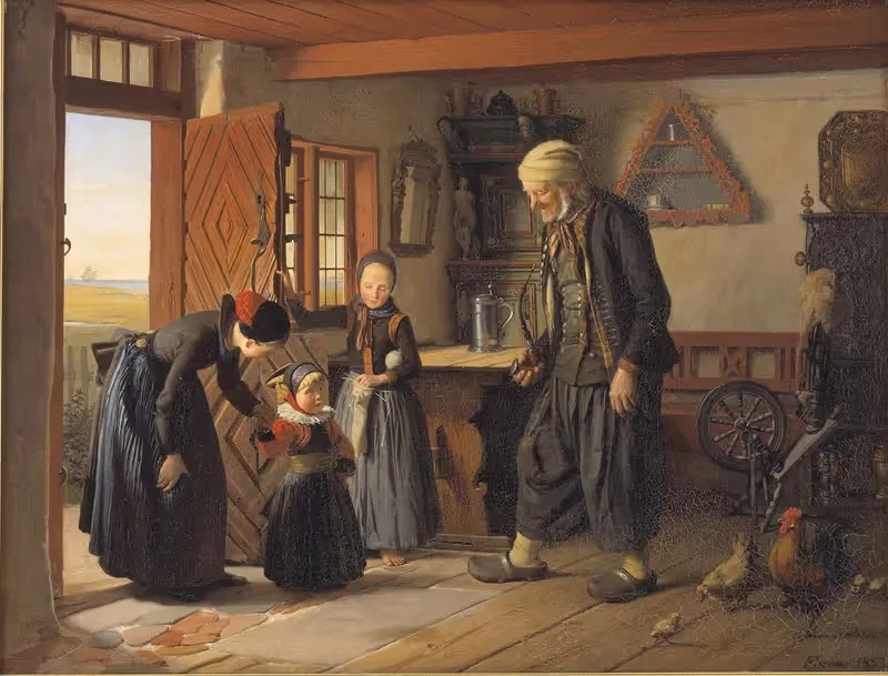 Визит к дедушке by Юлий Экстер, 1853 — digital art print download