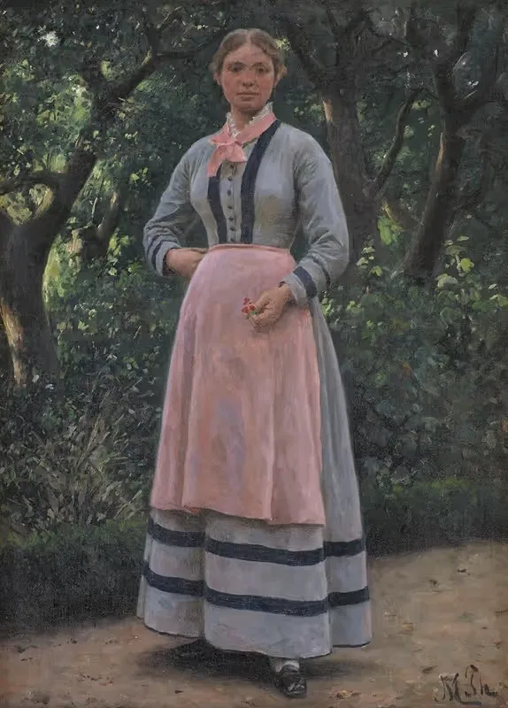 Молодая девушка в саду by Ханс Михаэль Теркильдсен, 1864 - 1925 — digital art print download