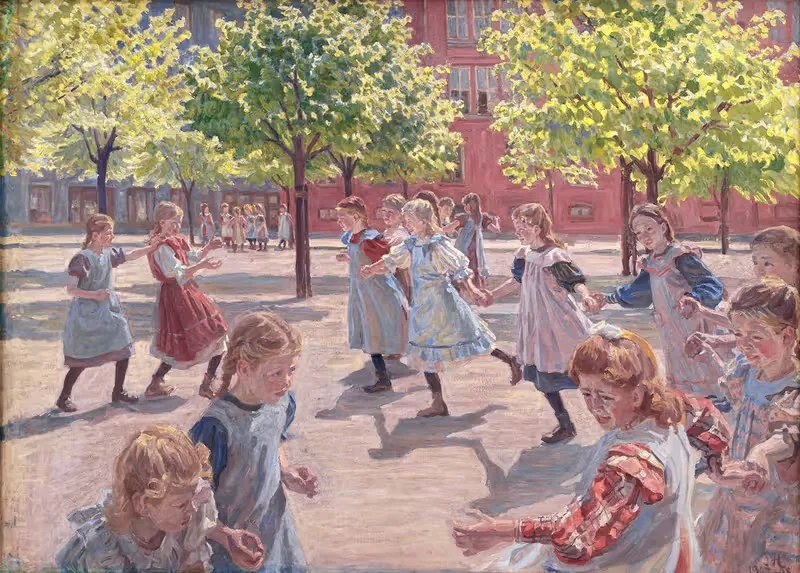 Играющие дети, площадь Энгхаве by Петер Хансен, 1907 – 1908 — digital art print download