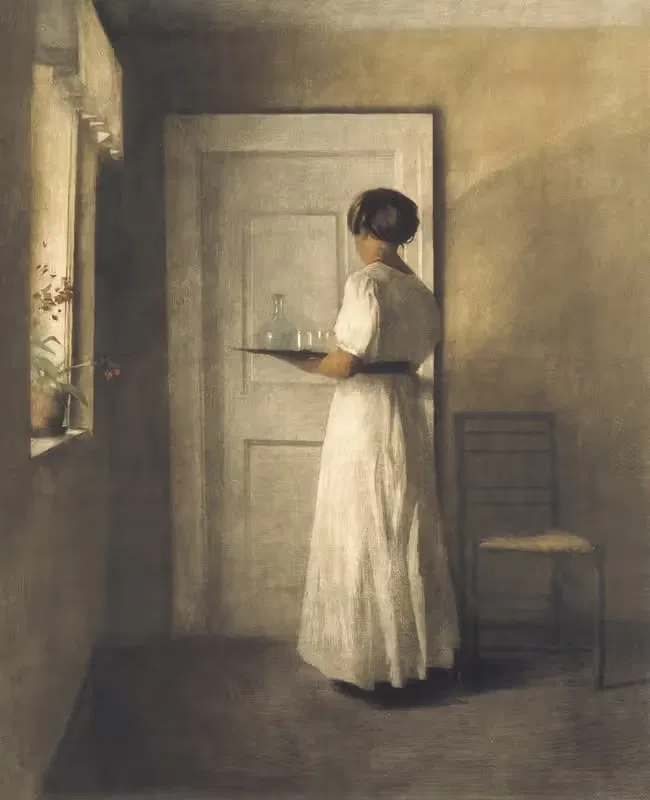 Ung pige med en bakke — Peter Ilsted