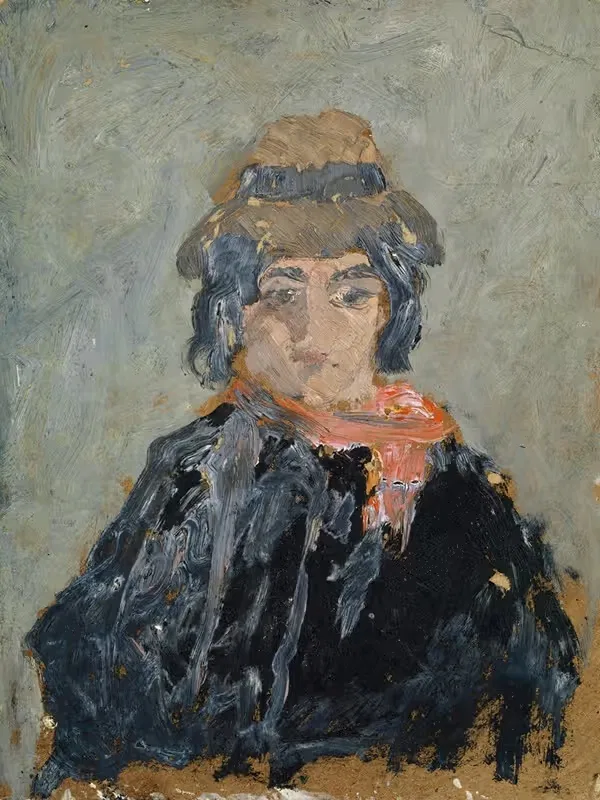 Woman with Red Neck Scarf — Anonymous