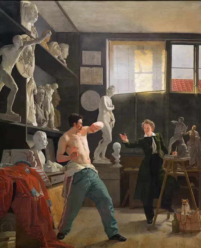 A Sculptor in his Studio Working from the Life — Wilhelm Bendz