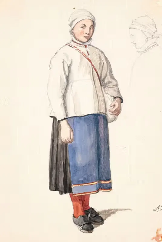 Стоящая шведская крестьянка by Вильгельм Марстранд, 1851 — digital art print download