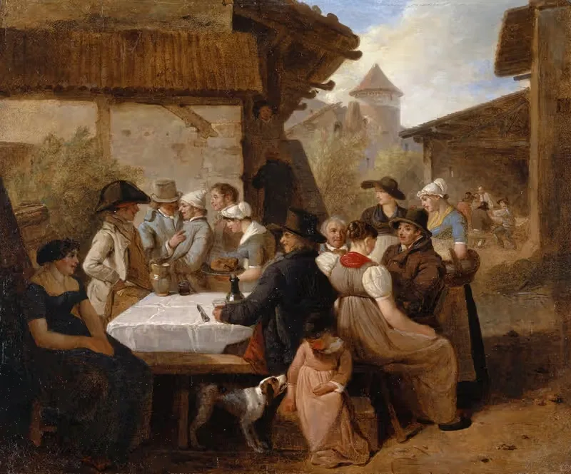 Rural Meal by Wolfgang Adam Töpffer, 1819 — digital art print download