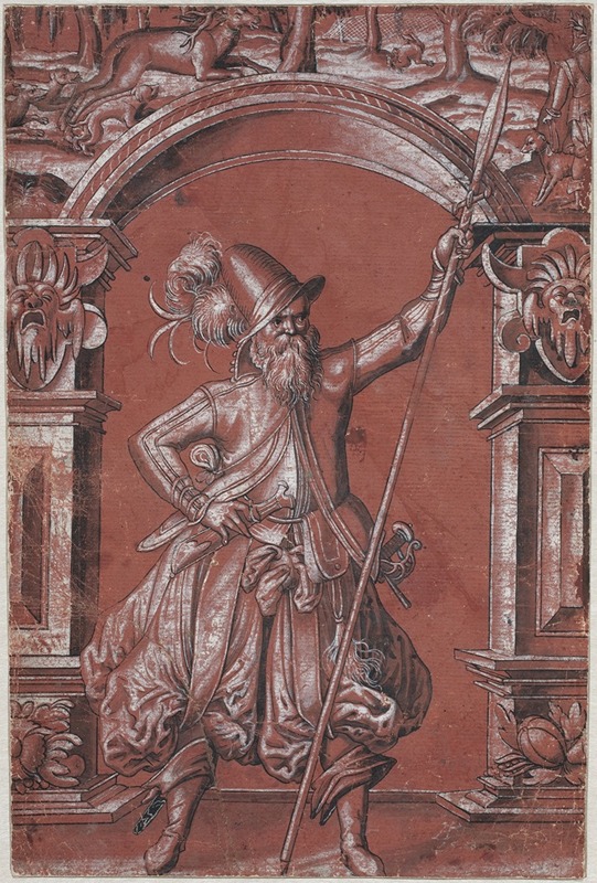 A Swiss Guard Before An Ornamental Arch — Abraham Bickhart