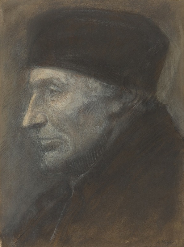 Head Of A Man With A Skullcap — Alphonse Legros