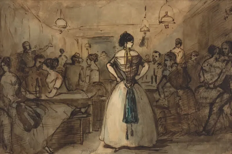 Officers And Courtesans In An Interior — Constantin Guys