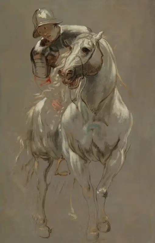 A Soldier In Armour On Horseback — Follower of Anthony van Dyck