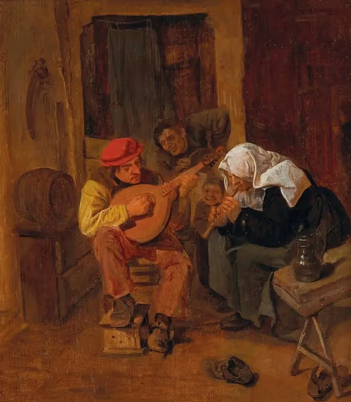 Интерьер с крестьянами, играющими музыку by Хармен Халс — digital art print download