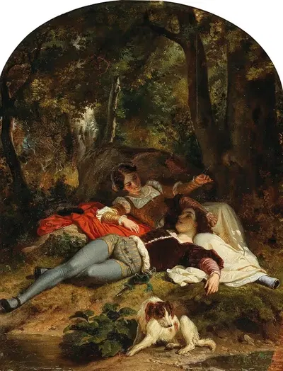 A Love Idyll by Henri Félix Emmanuel Philippoteaux — digital art print download