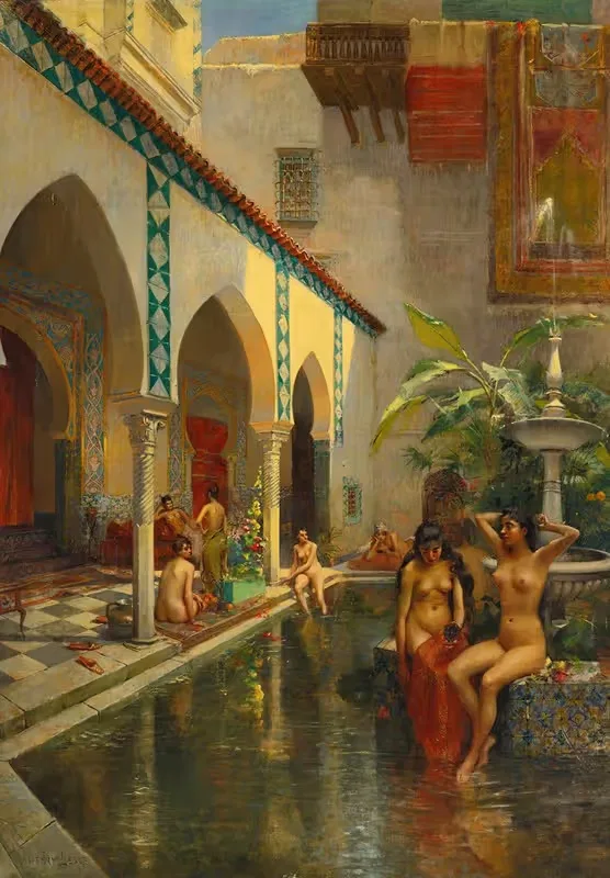 An Exotic Courtyard by Henri Victor Lesur — digital art print download