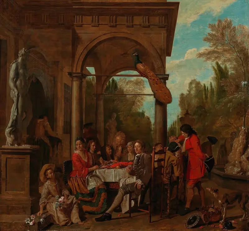 An Elegant Company Having Dinner On A Terrace — Jan Josef Horemans The Elder