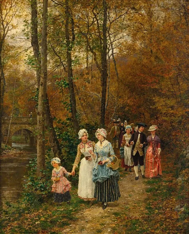 Возвращение с мессы by Мари-Франсуа Фирмин-Жирар, 1879 — digital art print download