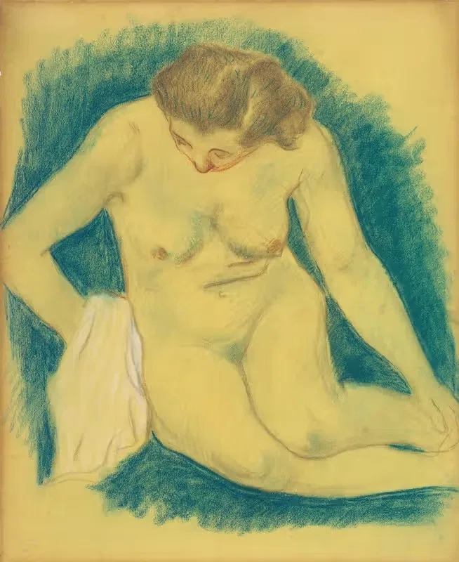 Сидящая обнаженная, вид сверху by Поль Гоген, 1888-1889 — digital art print download