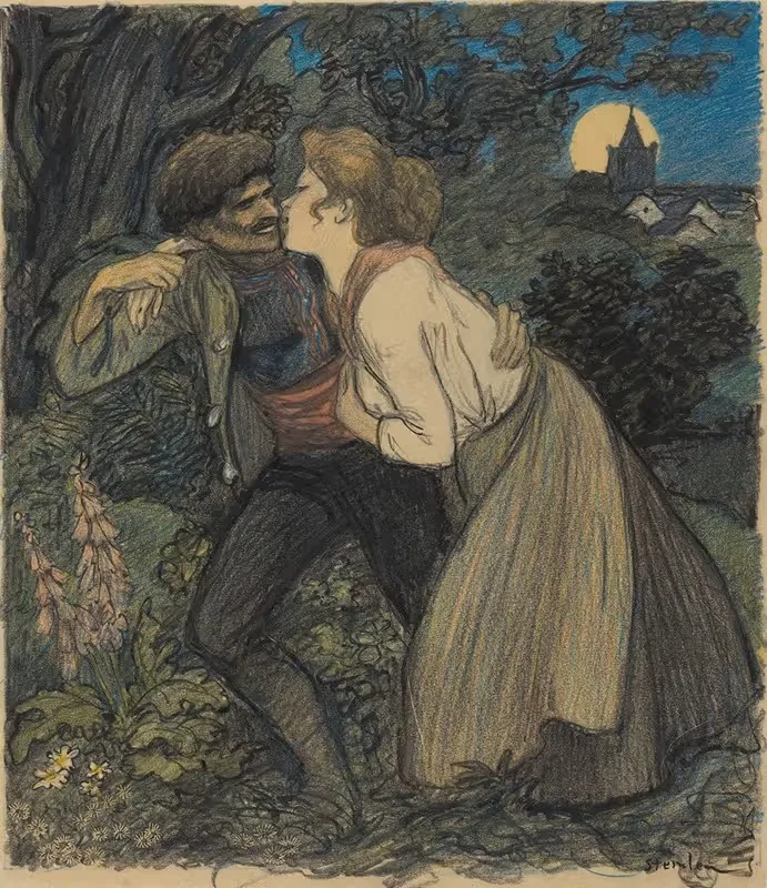 Собака с волком by Теофиль Александр Стенлен, 1900 — digital art print download
