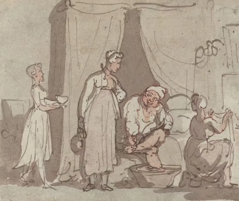 The Foot Bath by Thomas Rowlandson — digital art print download