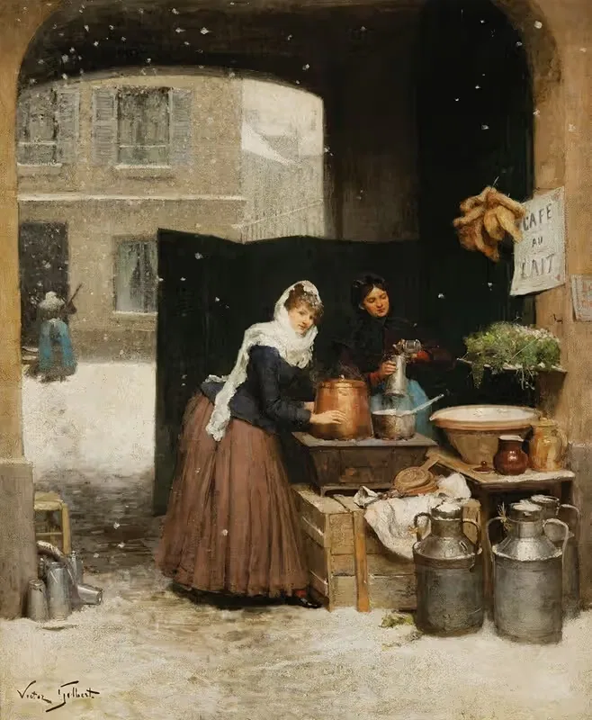 Молочница зимой by Виктор Габриэль Жильбер — digital art print download