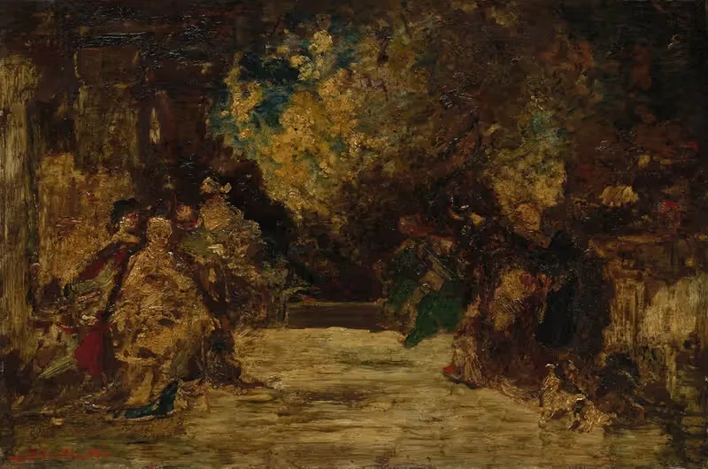 Figures on a Terrace by Adolphe Monticelli — digital art print download