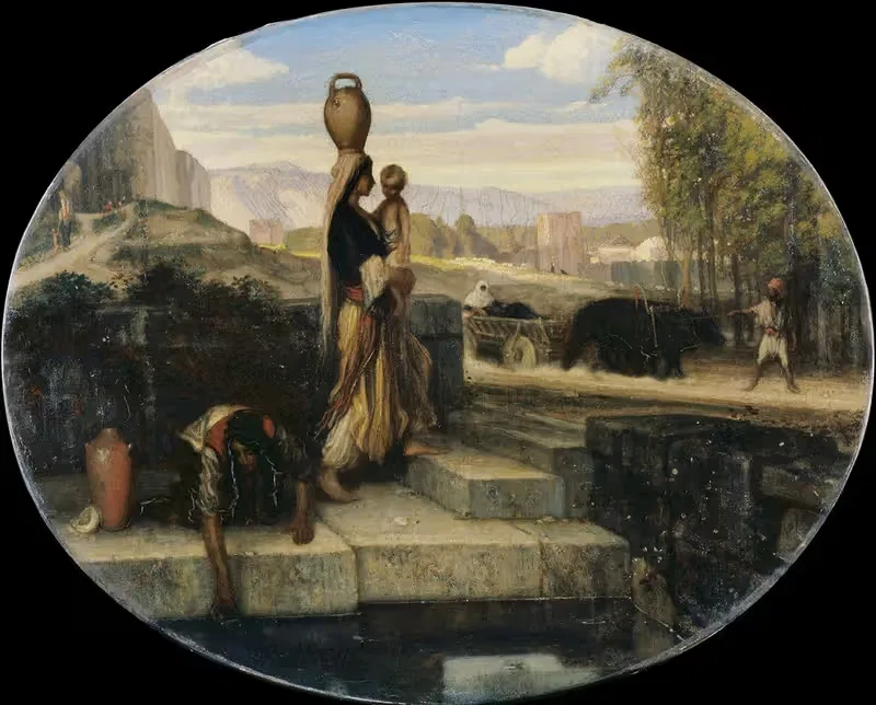 Восточные женщины у колодца by Александр-Габриэль Декамп, 1851 — digital art print download