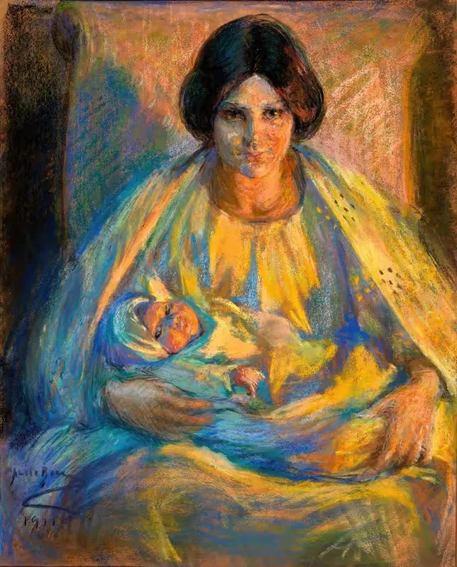 При свете лампы by Элис Пайк Барни, 1911 — digital art print download