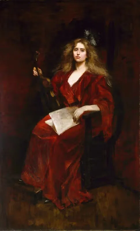 Natalie with Violin by Alice Pike Barney — digital art print download