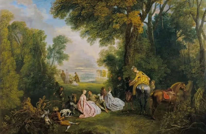 Rendez-vous de chasse by Jean-Antoine Watteau — digital art print download