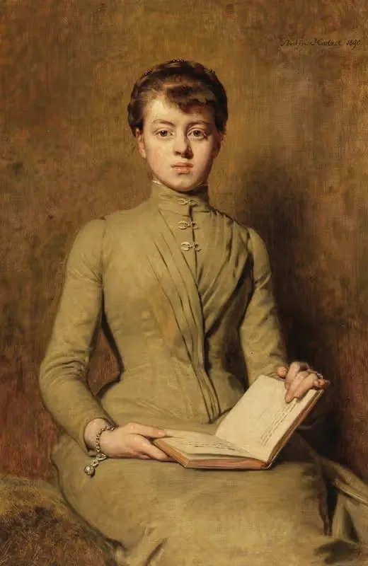 Женщина, читающая by Антон Катцер, 1890 — digital art print download