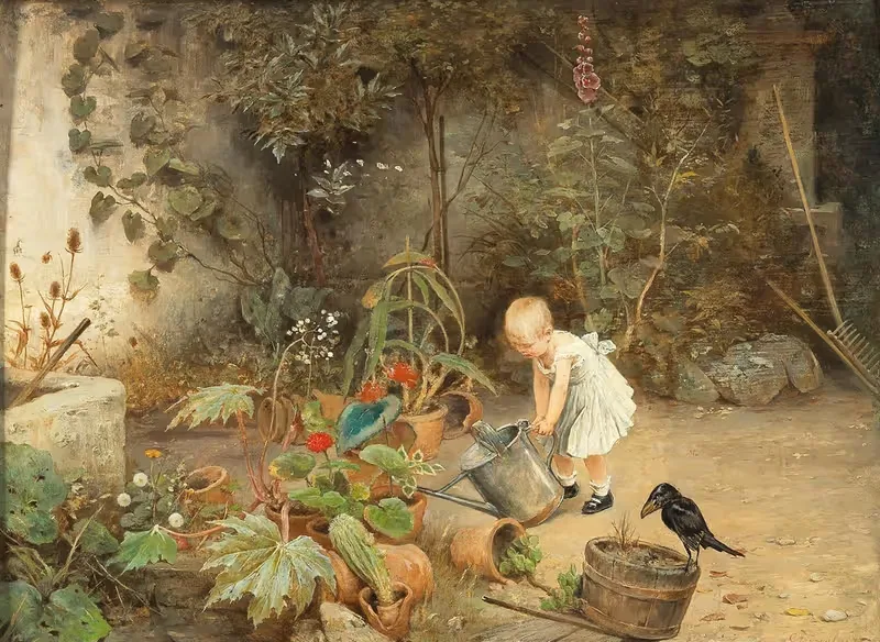 Маленький садовник by Карл Фрёшль, 1878 — digital art print download