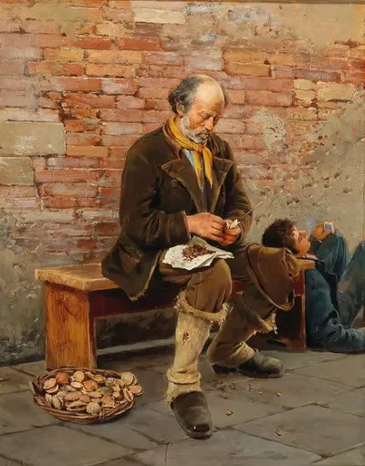Продавец мидий, делающий перерыв by Франц Лео Рубен, 1880 — digital art print download