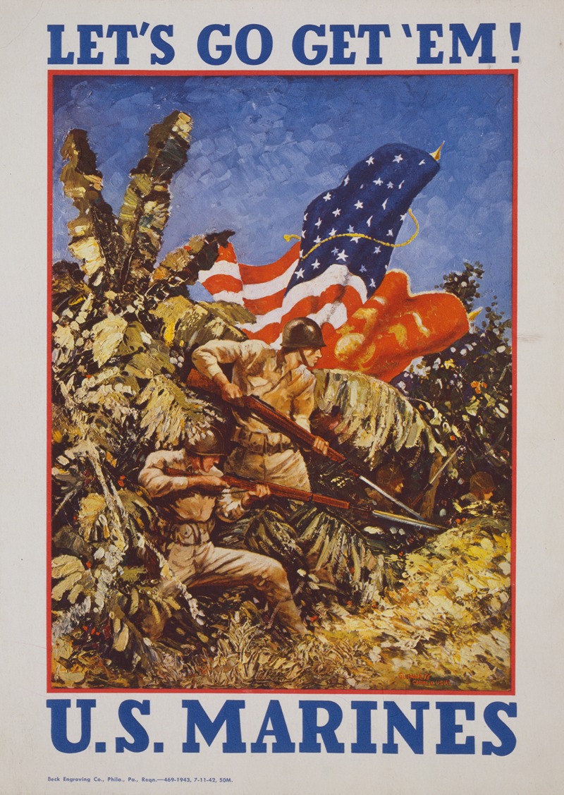Let's go get 'em! U.S. Marines by Аноним, 1942 — digital art print download