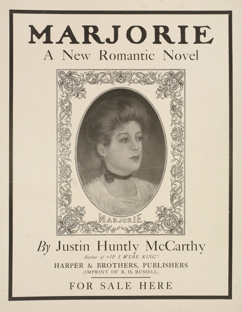 Marjorie a new romantic novel by Аноним, 1895-1911 — digital art print download