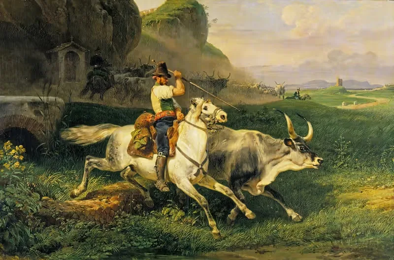 Римский пастух, гонящий скот by Гораций Верне, 1829 — digital art print download