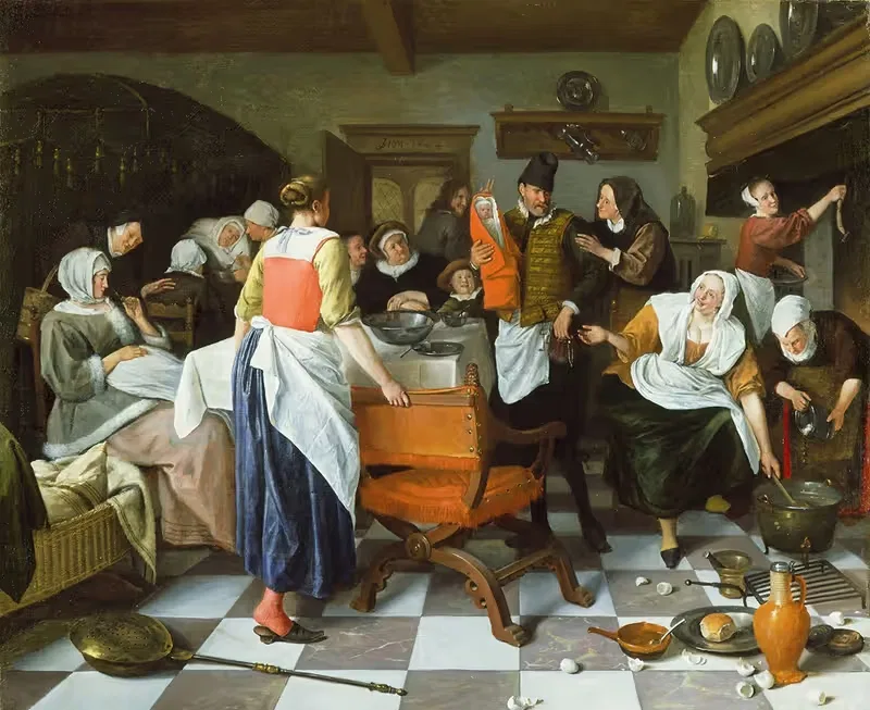 Празднование рождения by Ян Стейн, 1664 — digital art print download