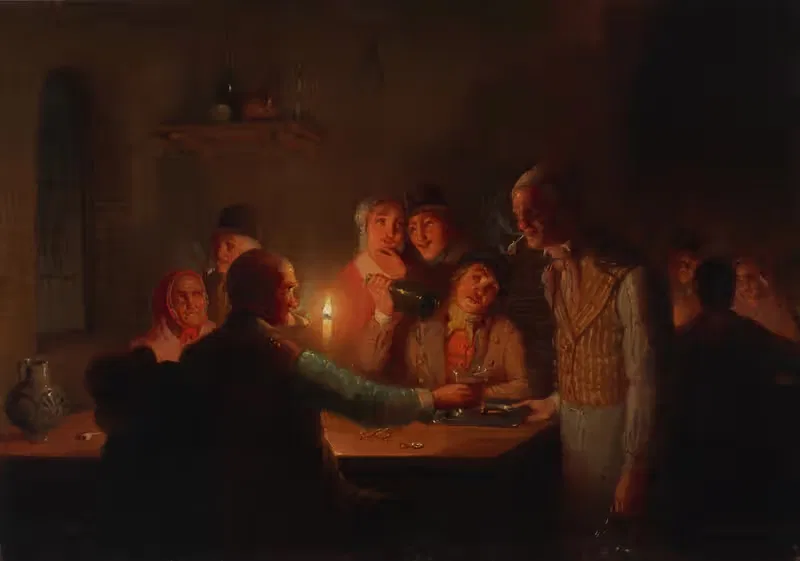 Сцена в таверне by Иоганн Монглес Калверхаус, 1846 — digital art print download